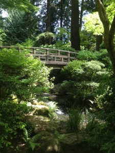 Japanese Garden - bridge in the strolling pond garden.